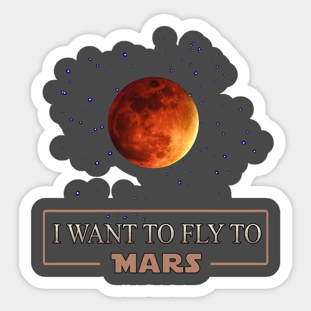 Fly To Mars by Basement Mastermind Sticker by BasementMaster